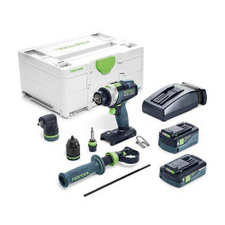 Festool Akumulatorowa wiertarko-wkrętarka udarowa TPC 18/4 5.2/4.0 I-Set QUADRIVE 577247