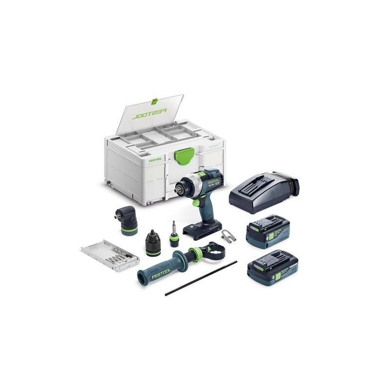 Festool Akumulatorowa wiertarko-wkrętarka TDC 18/4 5,0/4,0 I-Set QUADRIVE 577612