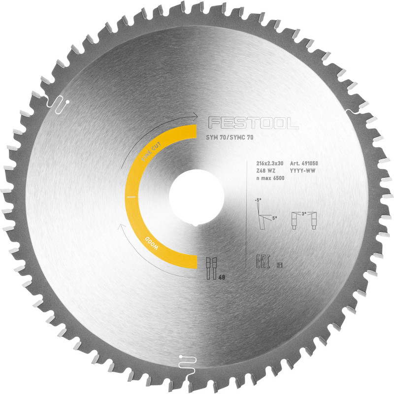 Festool  Tarcza pilarska z zębem drobnym 216x23x30 W48 491050