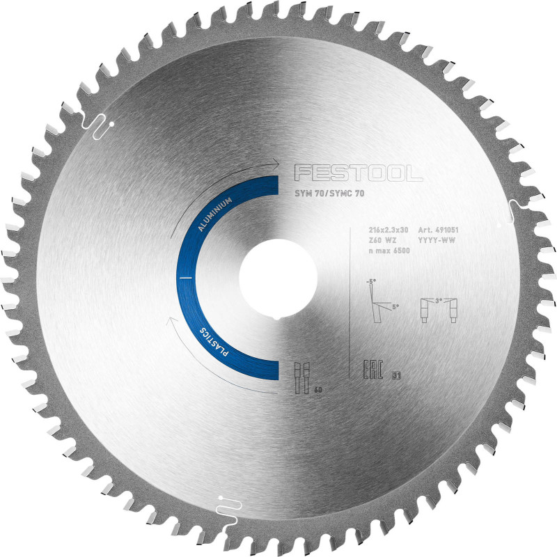 Festool Tarcza pilarska specjalna 216x23x30 W60 491051