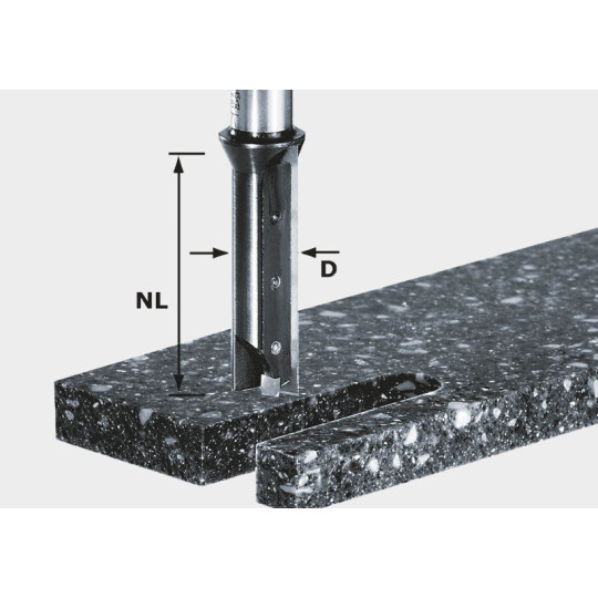 Festool Frez z płytkami do wpustów HW z trzpieniem 12 mm HW S12 D14/45 WM 491110