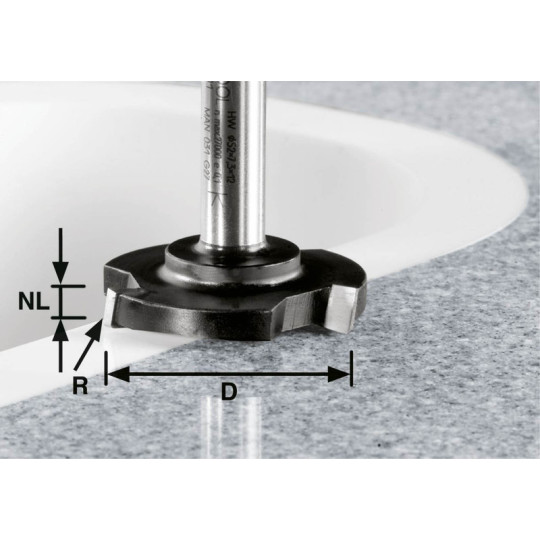 Festool  Frez do planowania HW z trzpieniem 12 mm HW D 52/R1ss S12 492701