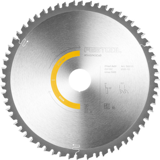 Festool  Tarcza pilarska z zębem drobnym 216x23x30 W60 500125