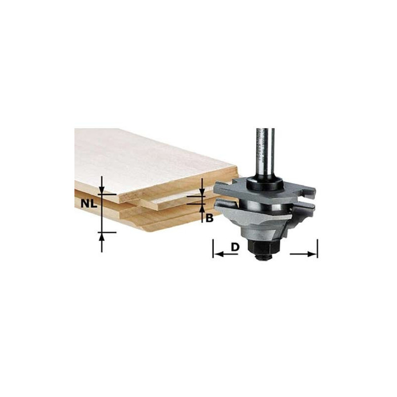 Festool Frez profilowy do wypustów HW z trzpieniem 8 mm HW S8 D46 x D12-FD 490643