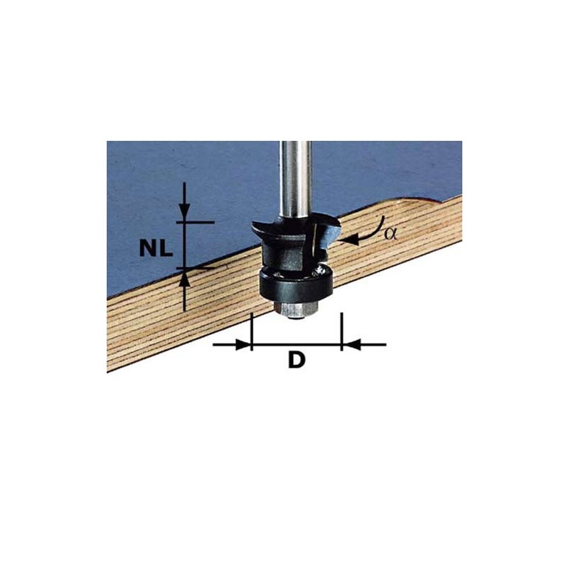 Festool Frez wyrównująco-fazujący z trzpieniem 8 mm HW S8 D24/0 45 491026