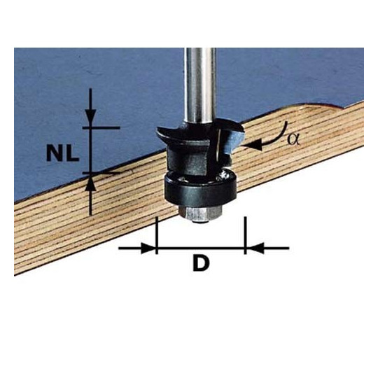 Festool Frez wyrównująco-fazujący z trzpieniem 8 mm HW S8 D24/0 45 491026