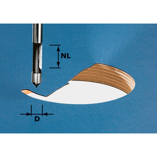 Festool  Wiertłofrez HW z trzpieniem 8 mm HW S8 D8/19 491037