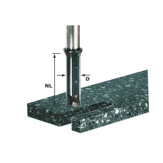 Festool Frez z płytkami do wpustów HW z trzpieniem 12 mm HW S12 D14/45 WM 491110