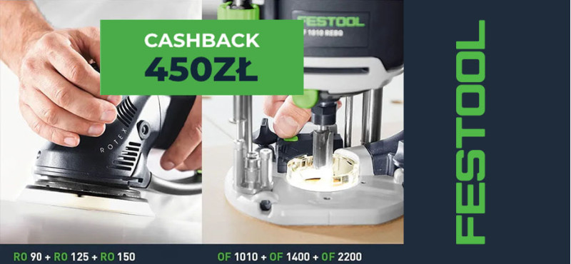 PROMOCJA - Cashback 450 zł - Kup szlifierkę Rotex RO lub frezarkę serii OF i zgarnij kasę!